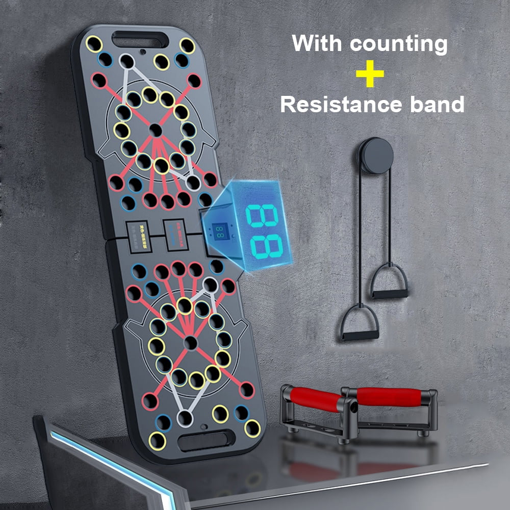 Professional Push-Up Board with Smart Counting Feature, Versatile 60-in-1 Foldable and Portable Push-Up Bar, Ergonomic Push-Up Handles for Home and Gym Strength Training Equipment for Men